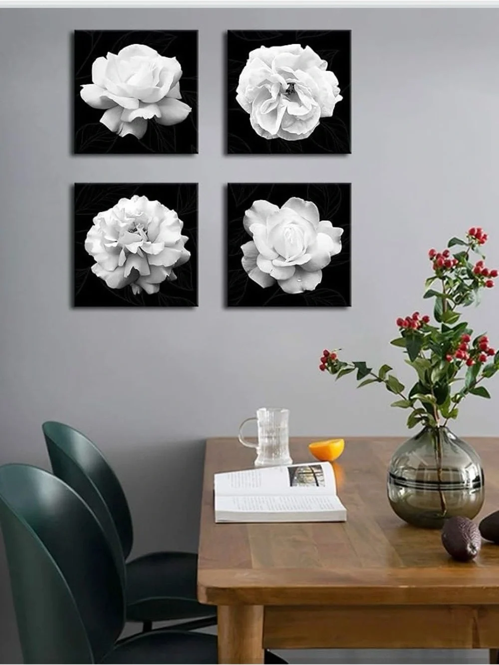 4 piece Flowers Wall Art Canvas Pictures. 12